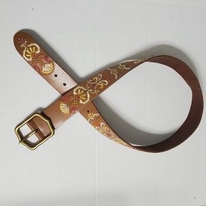 Lucky Brand Embodied Paisley Floral Leather Belt